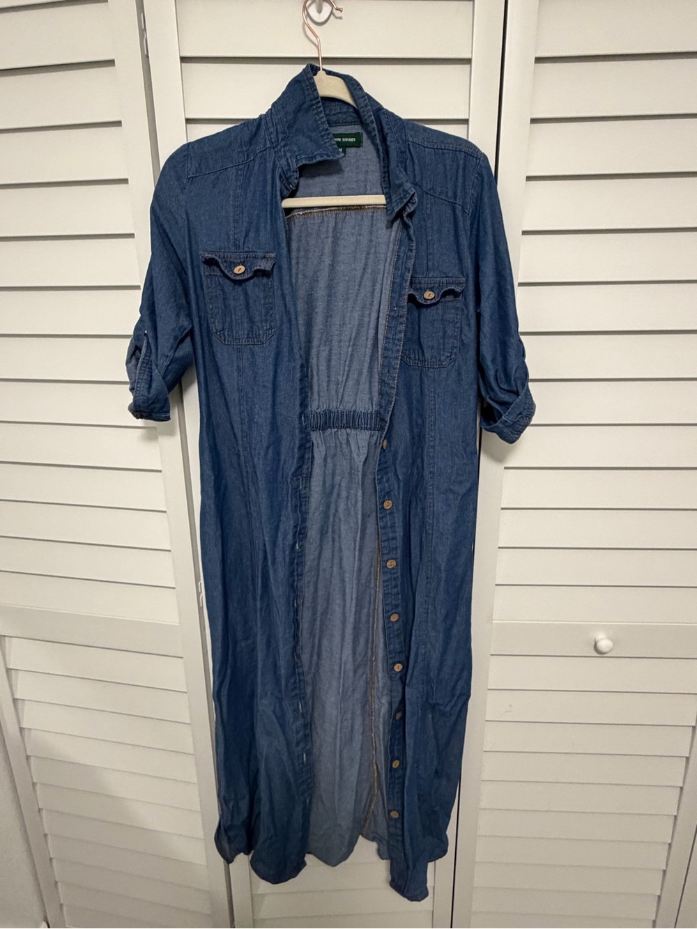 Denim Longline Button-Up Dress